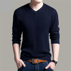 Pullover for Men V Neck