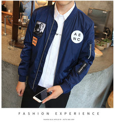 Men Bomber Jacket Hip Hop Patch
