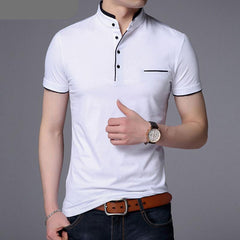 Mandarin Collar Short Sleeve