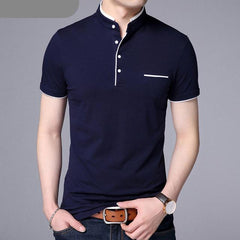 Mandarin Collar Short Sleeve