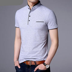 Mandarin Collar Short Sleeve