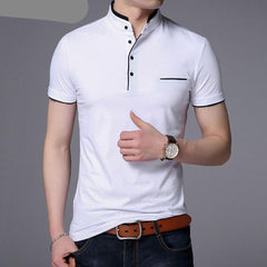 Mandarin Collar Short Sleeve