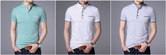 Mandarin Collar Short Sleeve