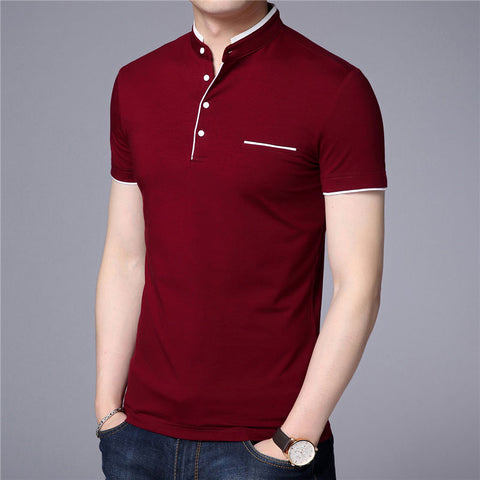 Mandarin Collar Short Sleeve