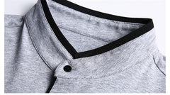 Mandarin Collar Short Sleeve