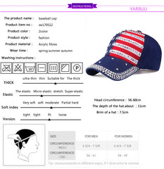 Adjustable Cotton Cap Rhinestone