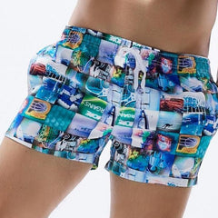 Printed Striped Quick Drying Shorts