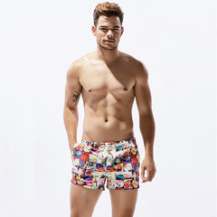 Printed Striped Quick Drying Shorts