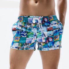 Printed Striped Quick Drying Shorts