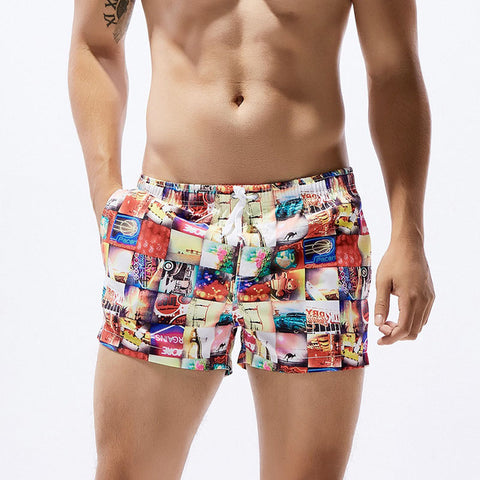 Printed Striped Quick Drying Shorts
