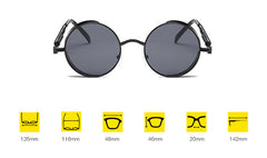 Metal Round Steampunk Sunglasses