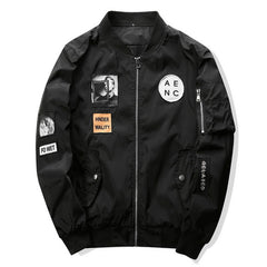 Men Bomber Jacket Hip Hop Patch