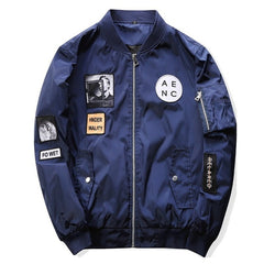 Men Bomber Jacket Hip Hop Patch
