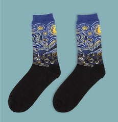Art Oil Painting Men Socks