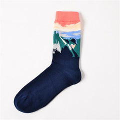Art Oil Painting Men Socks
