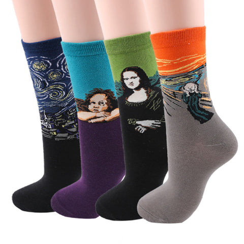 Art Oil Painting Men Socks